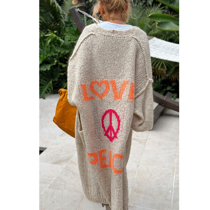 Stylish Peace Cardigan for Women - Ibiza