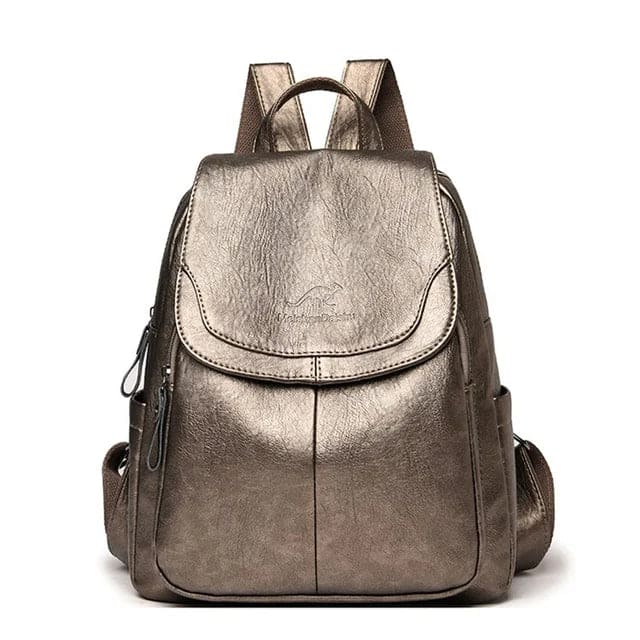 Leather sturdy backpack for women - Xeres