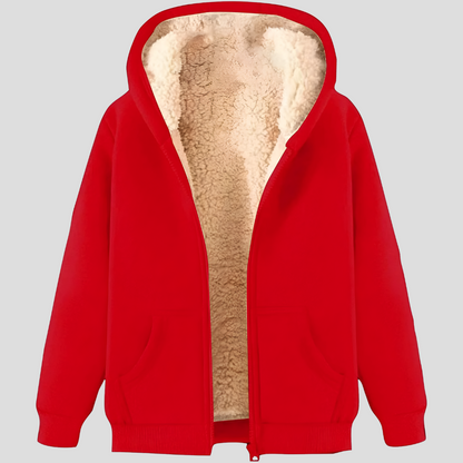 Warm fleece-lined winter hoodie for men