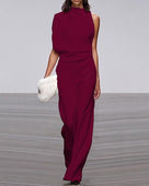 Elegant jumpsuit with standing collar - Isabel