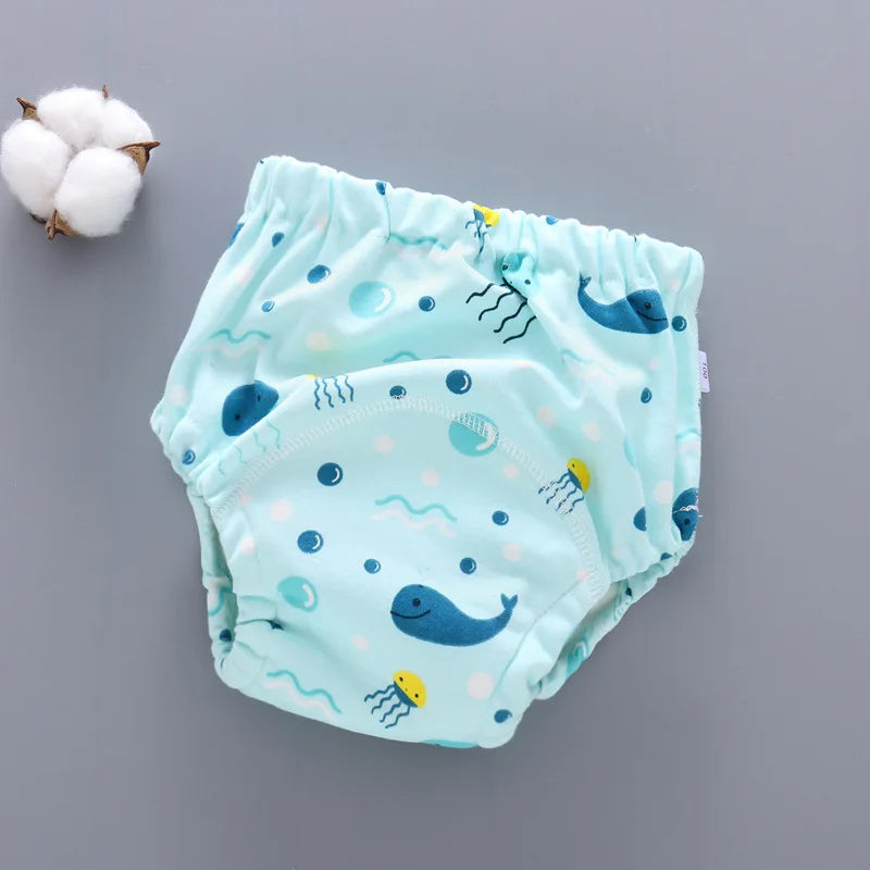 Reusable Baby Nappy Pants with Waterproof 6-Layer Crotch