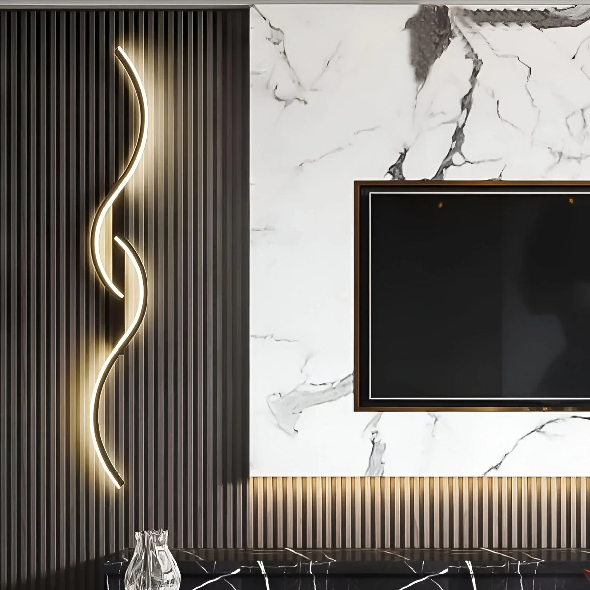 Moderna lampada LED curva da parete per interni con illuminazione d'atmosfera