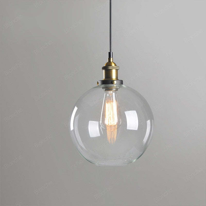 Vintage Industrial Pendant Light – Glass & Metal