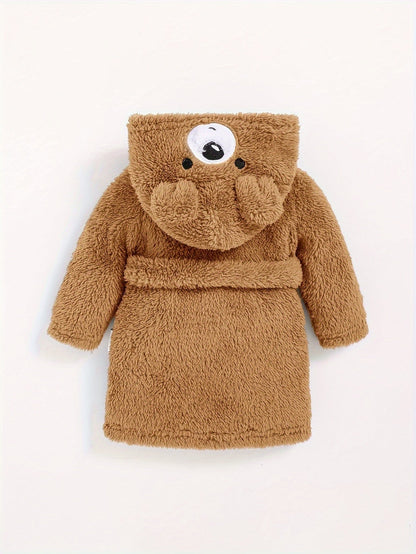 Roupão com capuz para bebé – roupão macio de tecido teddy para bebés e crianças pequenas, ideal para o inverno