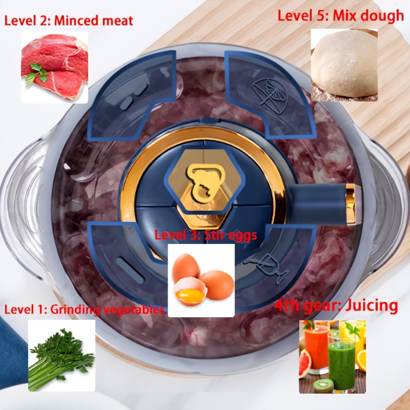 Hachoir à viande et trancheuse à légumes en acier inoxydable, puissants – Appareil de cuisine multifonction