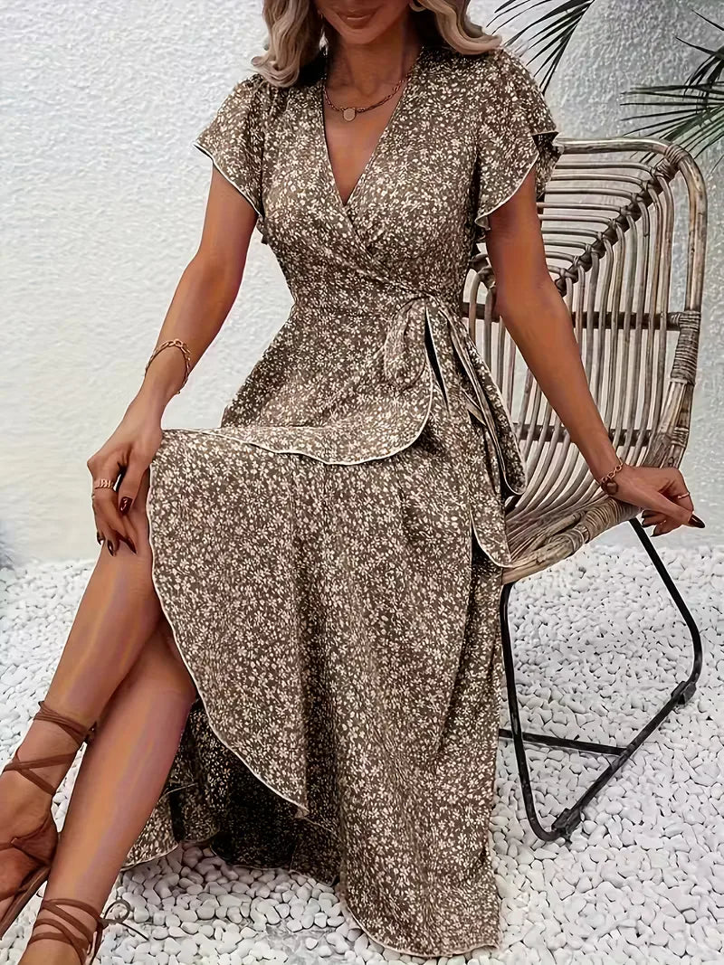 Robe portefeuille à fleurs