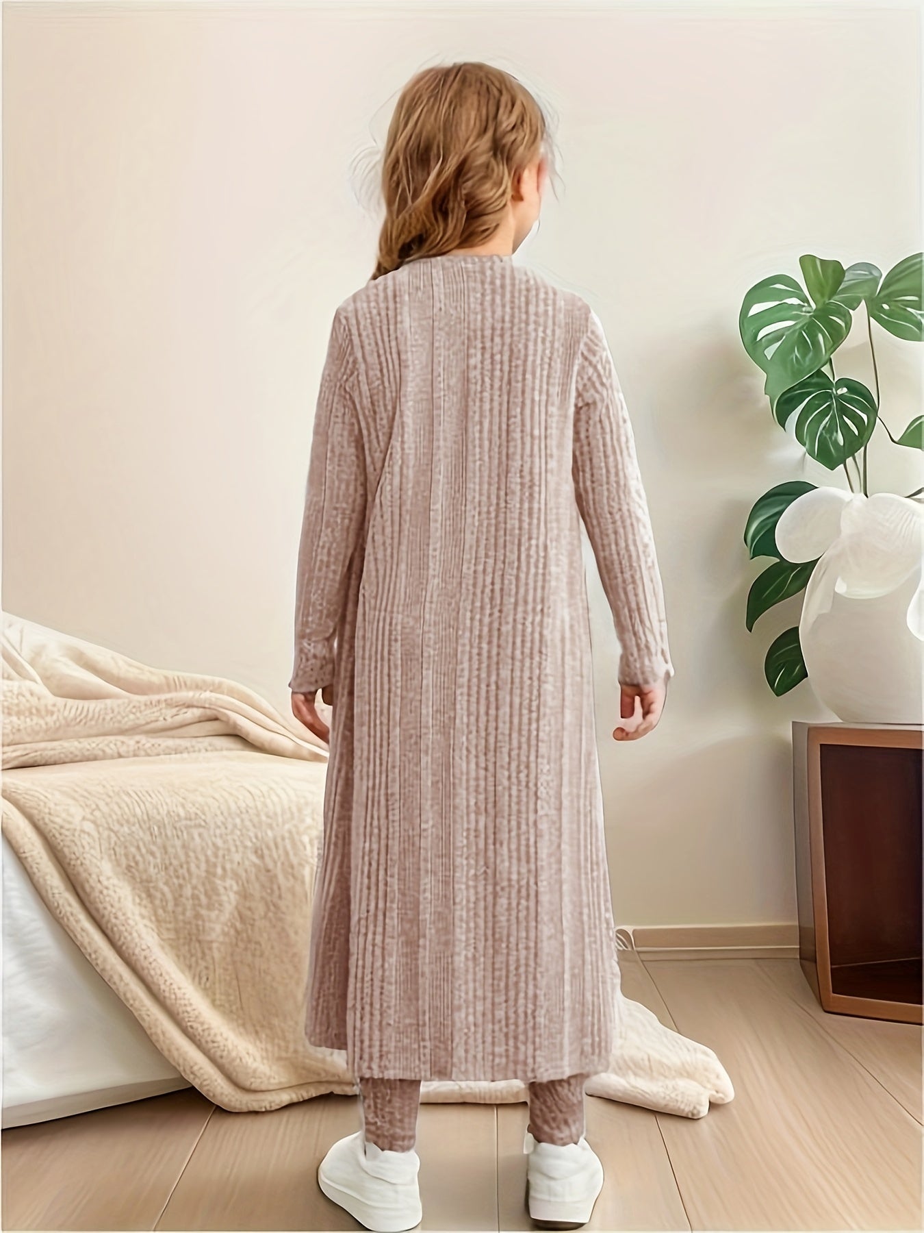 3-Piece Stretchy Knit Cardigan + Top + Legging - Charmaine
