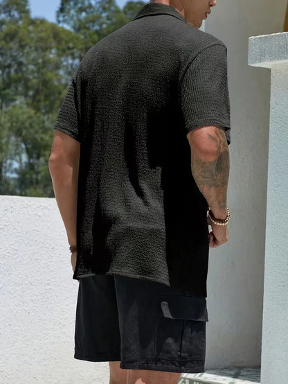 Chemise à manches courtes noire