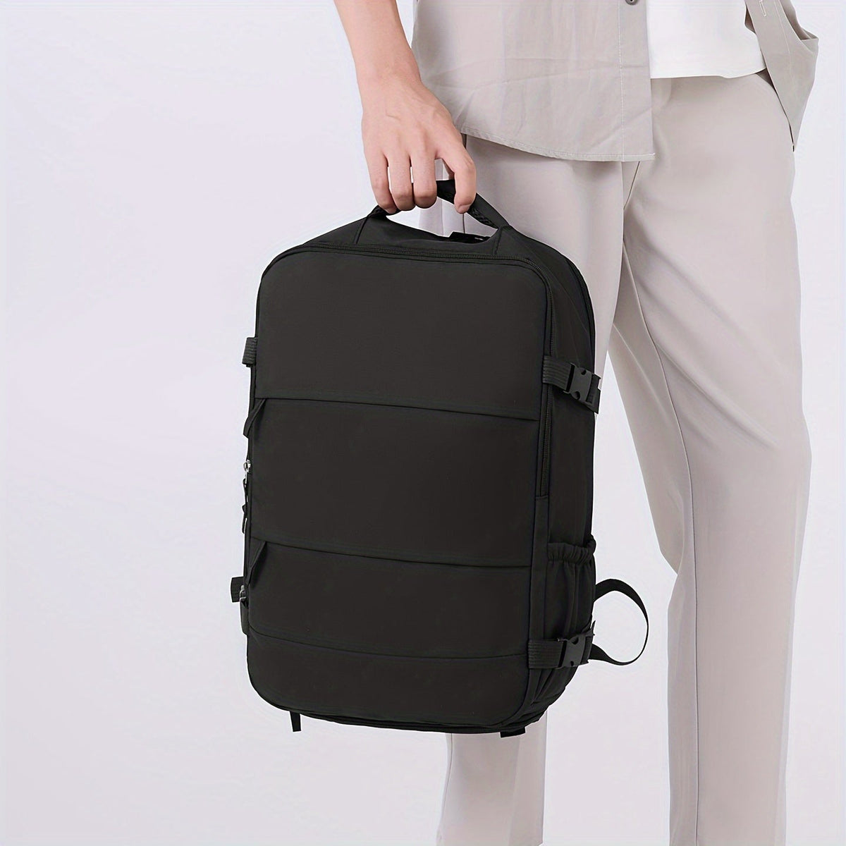 Mochila de viaje con apertura de 180° y compartimento para zapatos