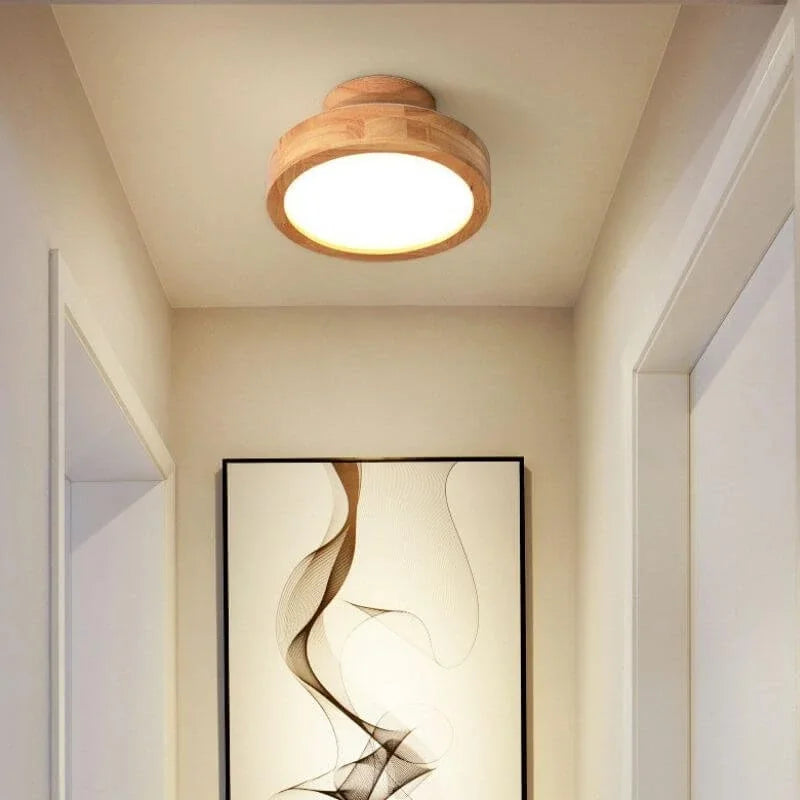 Round Wooden Ceiling Lamp – Warmth and Style for Any Interior