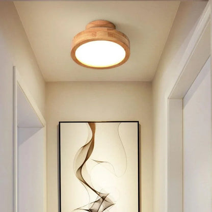 Round Wooden Ceiling Lamp – Warmth and Style for Any Interior