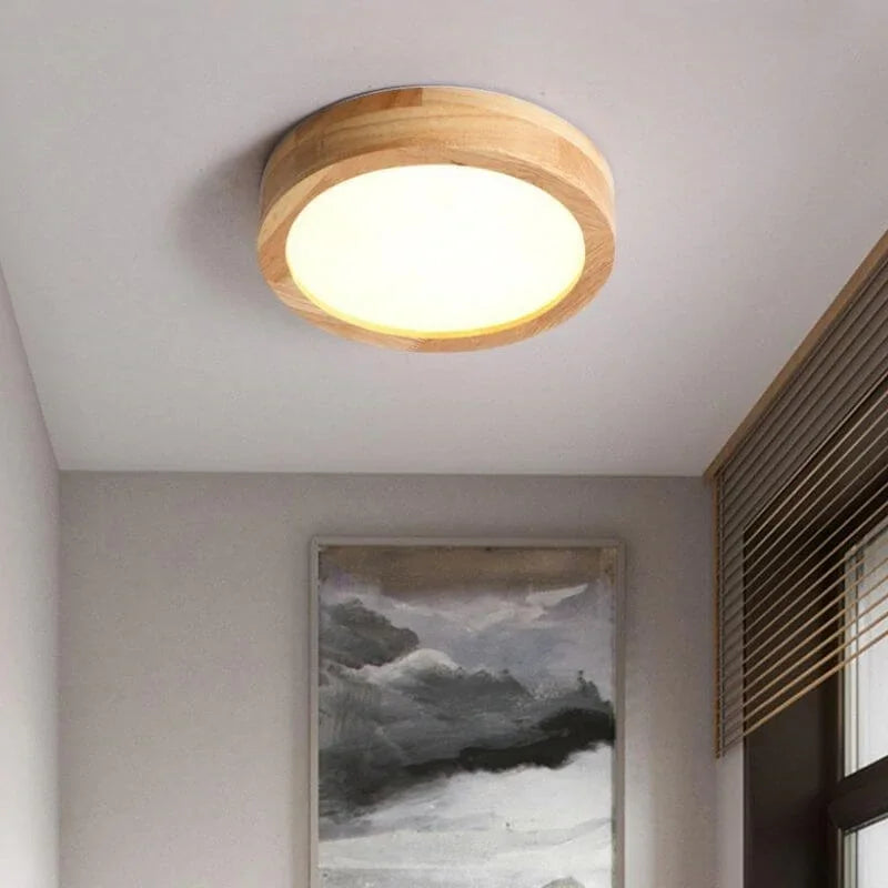 Round Wooden Ceiling Lamp – Warmth and Style for Any Interior
