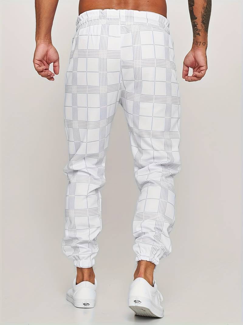 UrbanFit – Checked Slim Fit Jogging Trousers for Men
