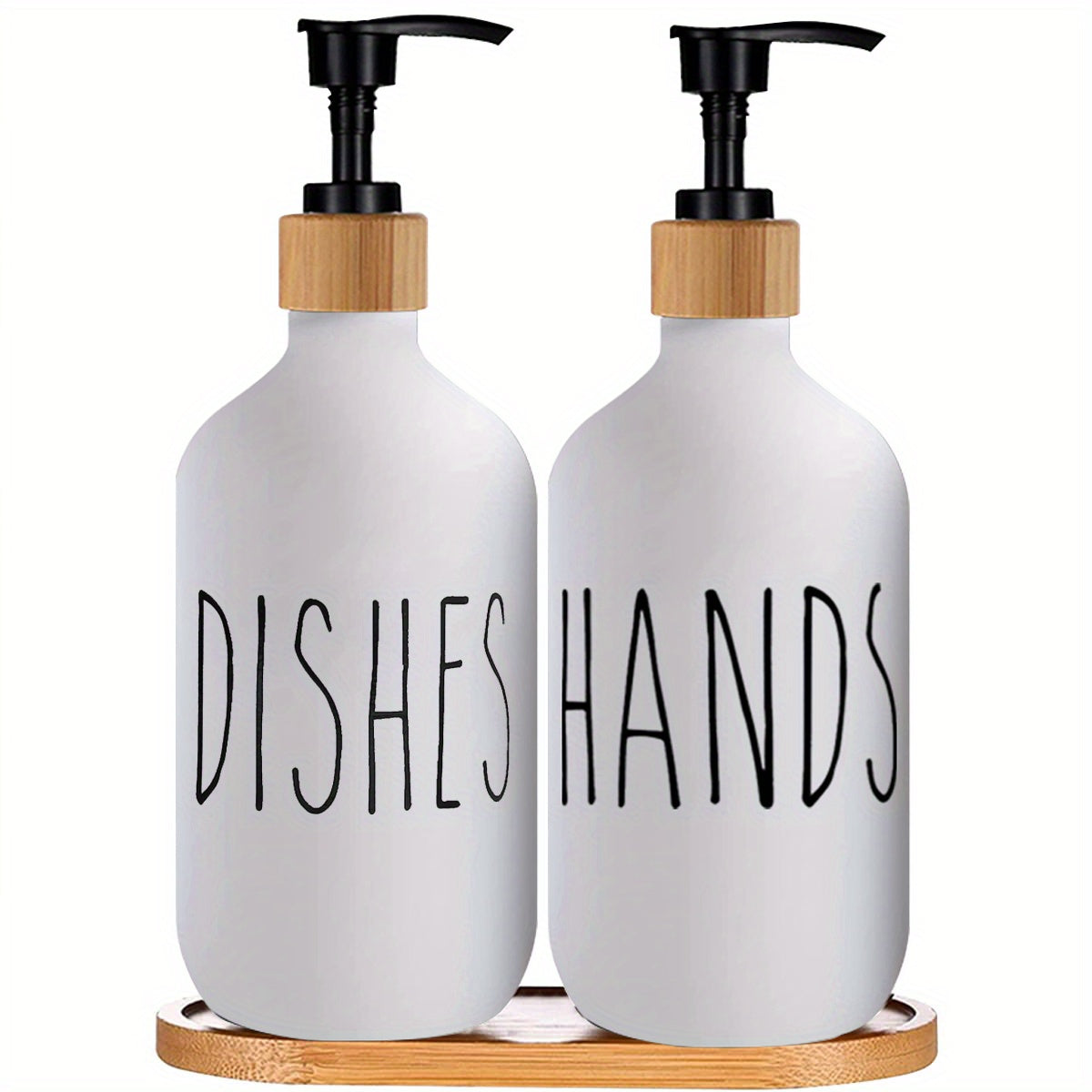Modern Soap Dispenser with Wooden Tray - For a Stylish Bathroom