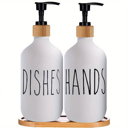 Modern Soap Dispenser with Wooden Tray - For a Stylish Bathroom