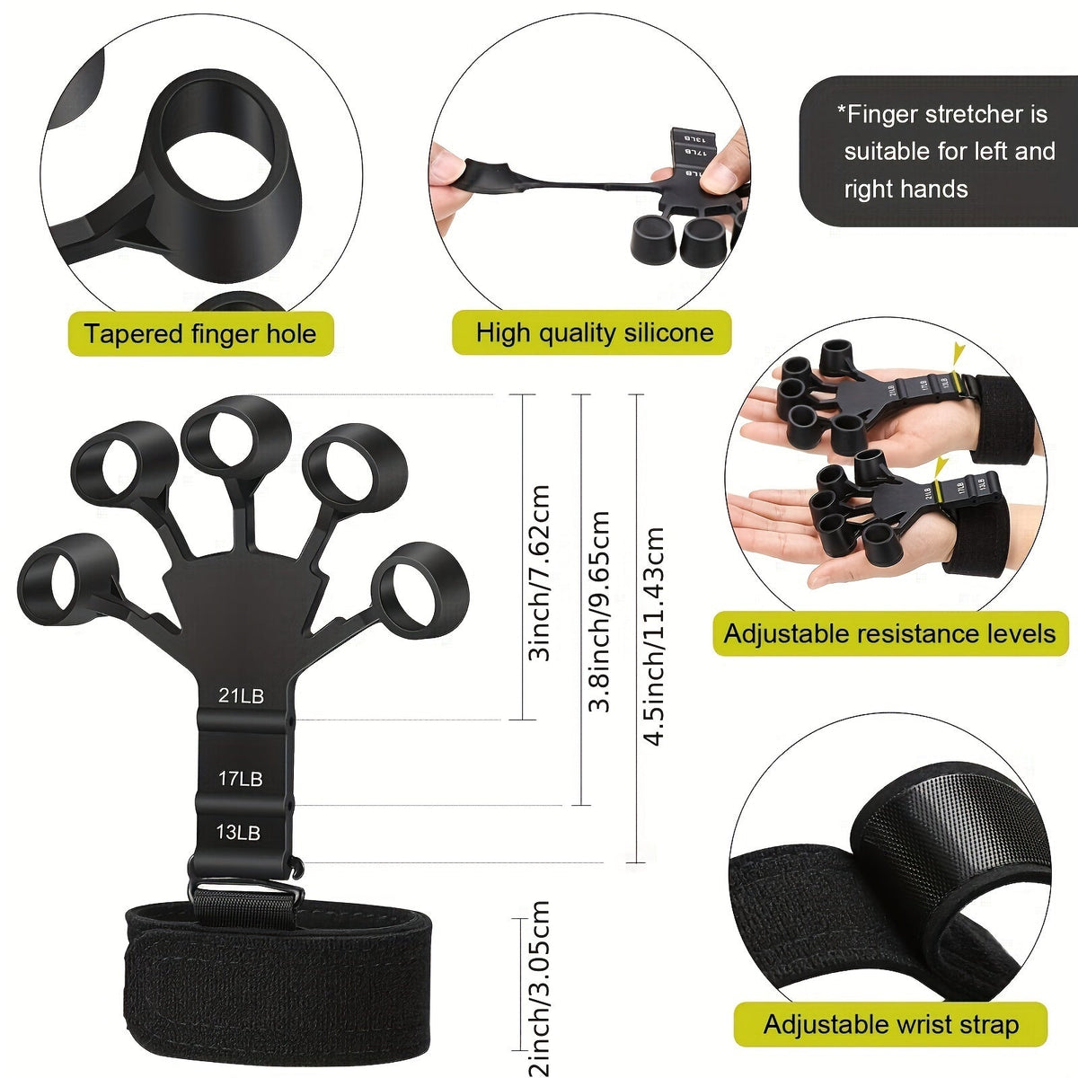 Set d’entraîneurs de main PowerGrip - 5-en-1 pour renforcer les mains et les avant-bras