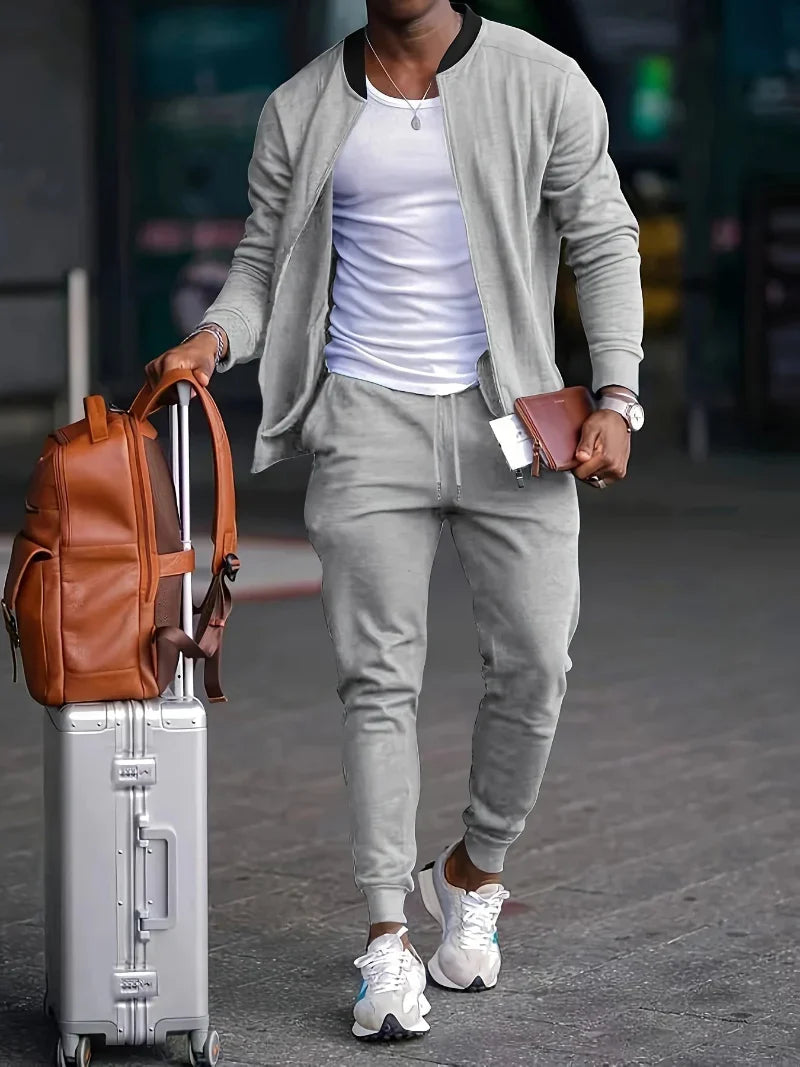 Men's Tracksuit with Zip Jacket and Trousers