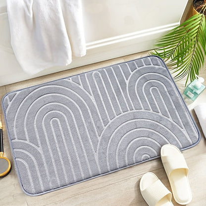 Tapis de bain géométrique antidérapant – Confortable et élégant pour votre salle de bains