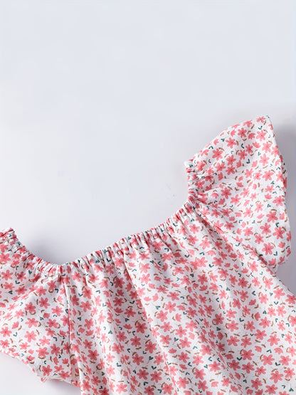 Baby romper with floral pattern – Soft cotton and comfortable