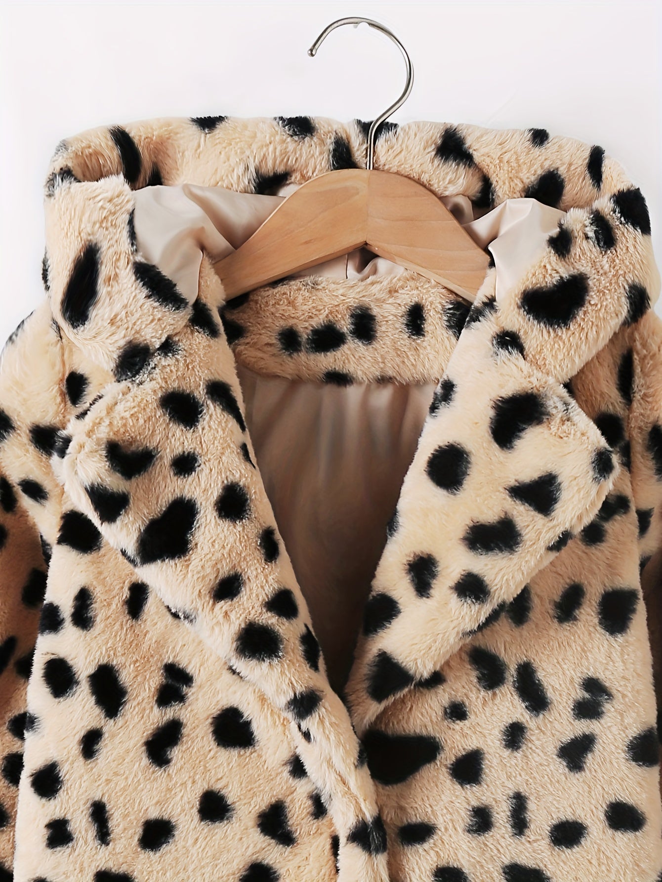Stylová silná plyšová fleecová bunda s leopardím vzorem pro dívky – Savana