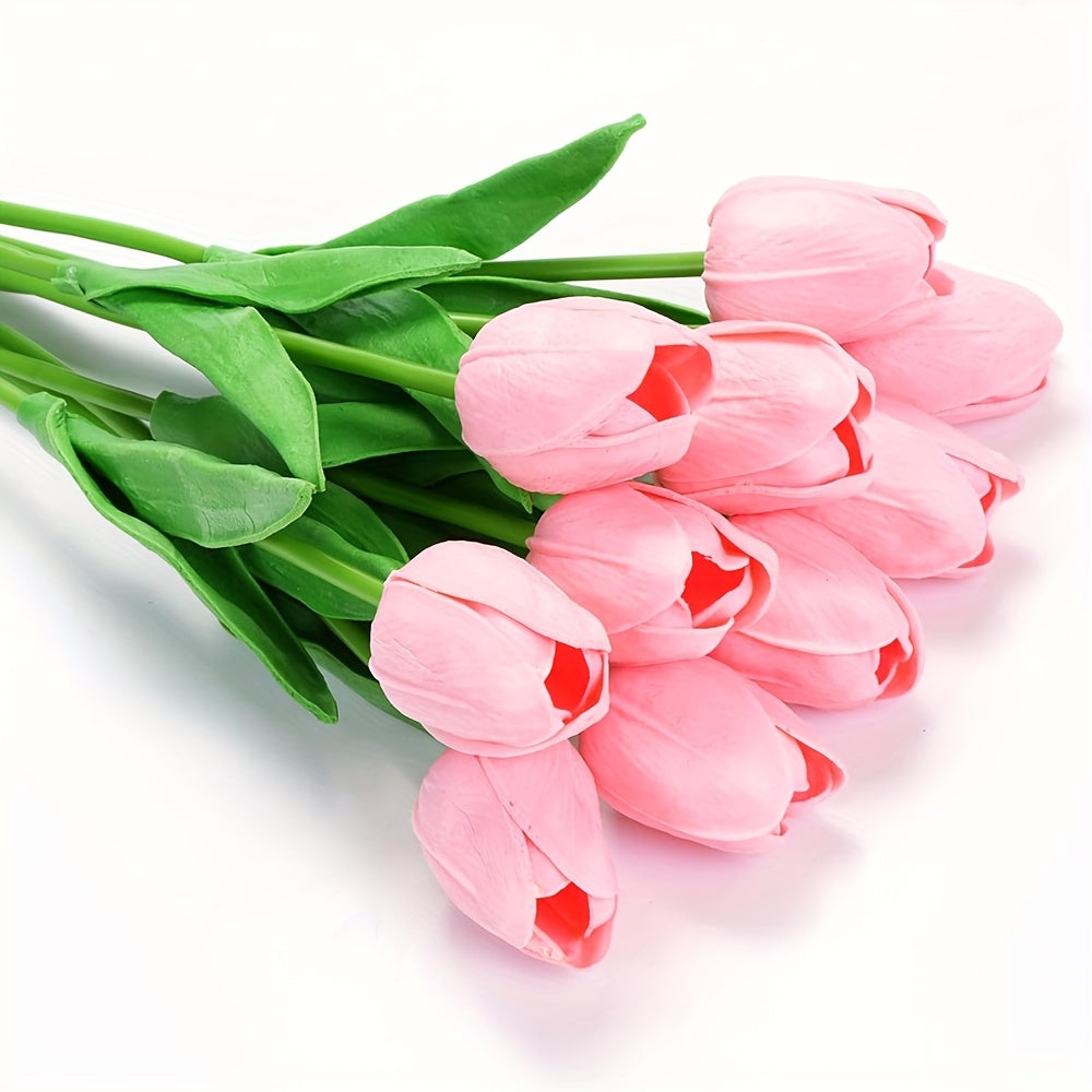 Set of 10 Artificial White Tulips – Perfect for Weddings, Photography and Interior Decoration