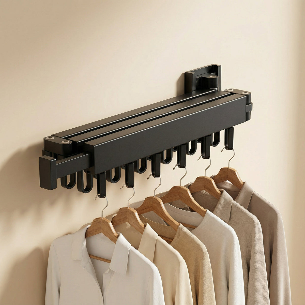 Extendable Wall Drying Rack for Clothes with Space-Saving and Sturdy Design