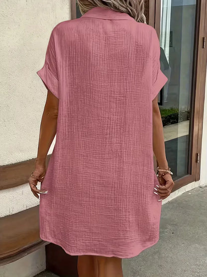 Robe chemise à manches courtes