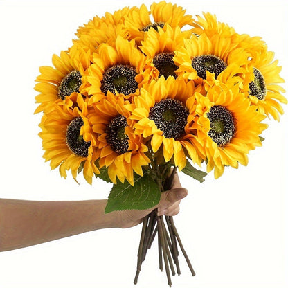 Juego de 11 girasoles vibrantes – Perfectos para el otoño, bodas y decoración del jardín