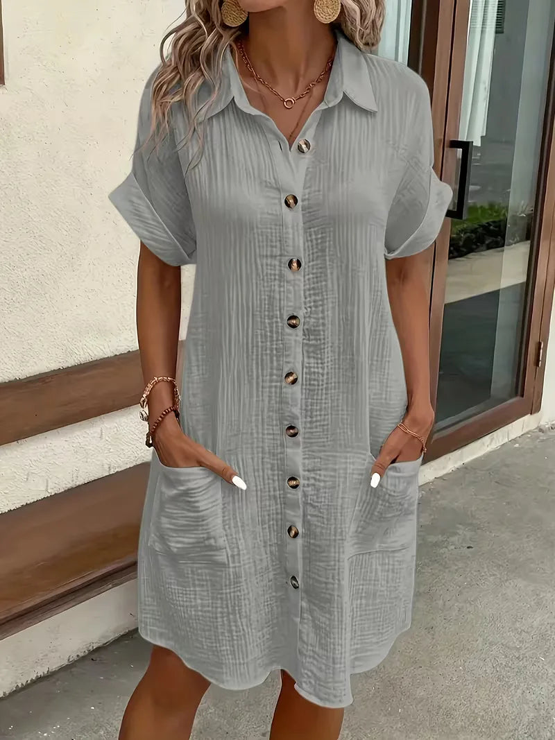 Robe chemise à manches courtes