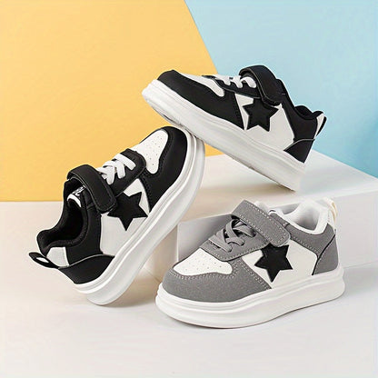 Sneakers vintage e casual con motivo a stelle per ragazzi, con chiusura in velcro - Rey