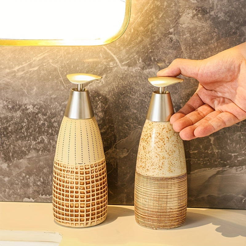 Dispensador de jabón de cerámica con mecanismo de bomba – Accesorio de baño de lujo
