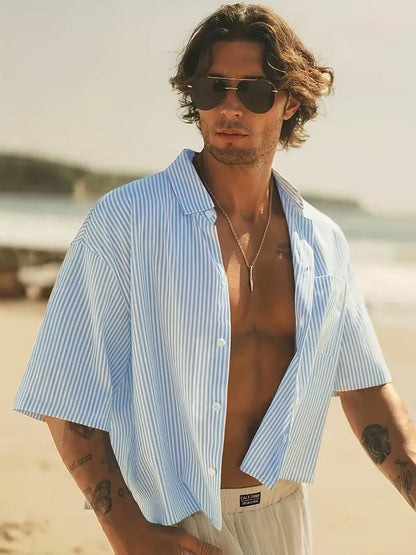 Chemise à manches courtes avec col en V