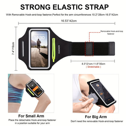 Running Phone Holder with Earphone Case - Adjustable Armband for Athletes