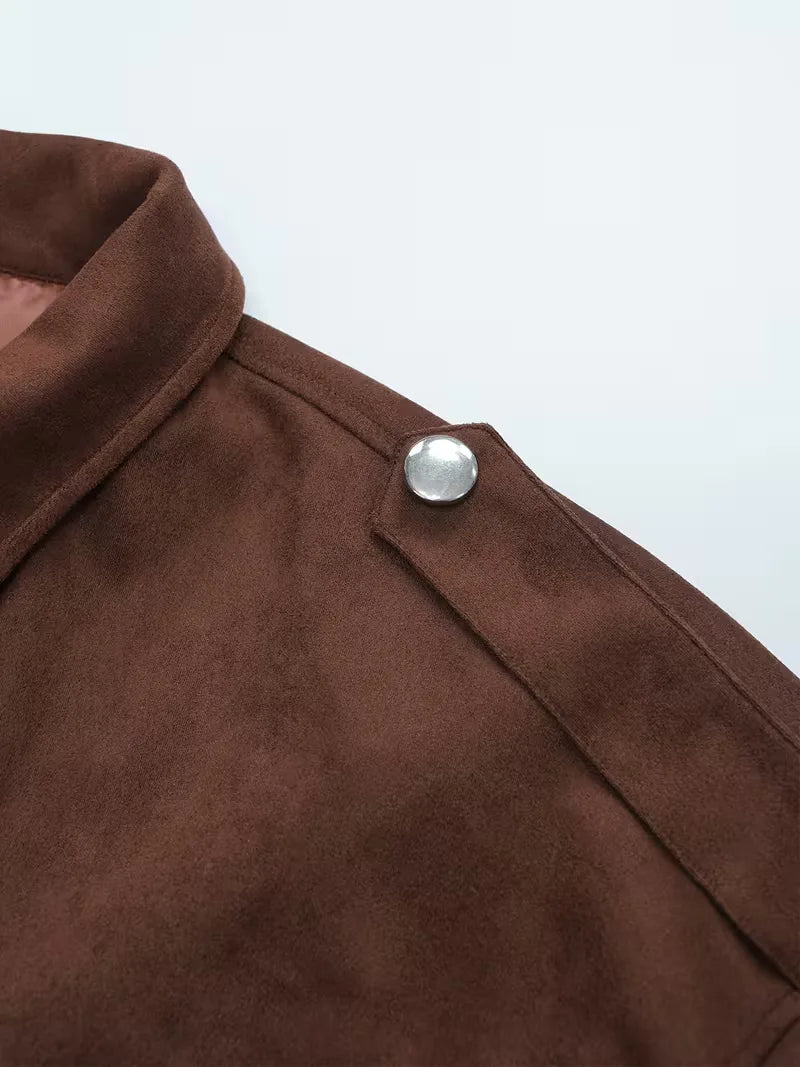 Veste en cuir surdimensionnée