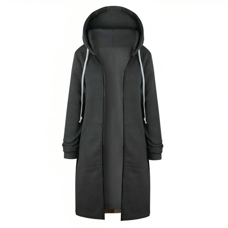 Sporty Comfortable Midi Sweat Dress with Zip Pockets for Women