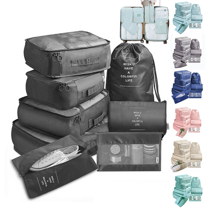 8-Piece Travel Set – Luggage Dividers & Organizer Cubes