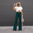 Pantalones acampanados de talle alto para mujer