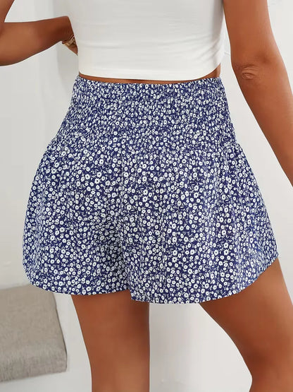 Shorts taille haute avec motif floral