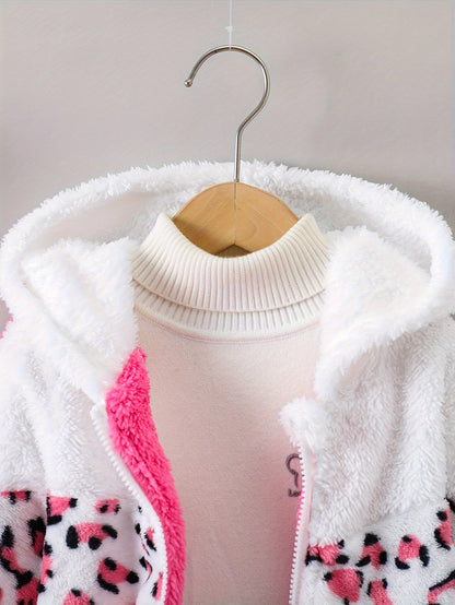 Jacket with Leopard Print and Fleece for Girls - Sasha