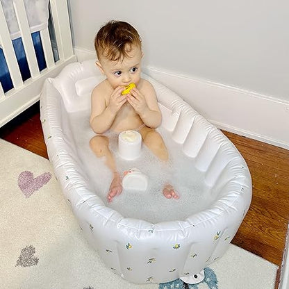 Baignoire gonflable pour bébé avec dossier ergonomique - légère, sûre et peu encombrante