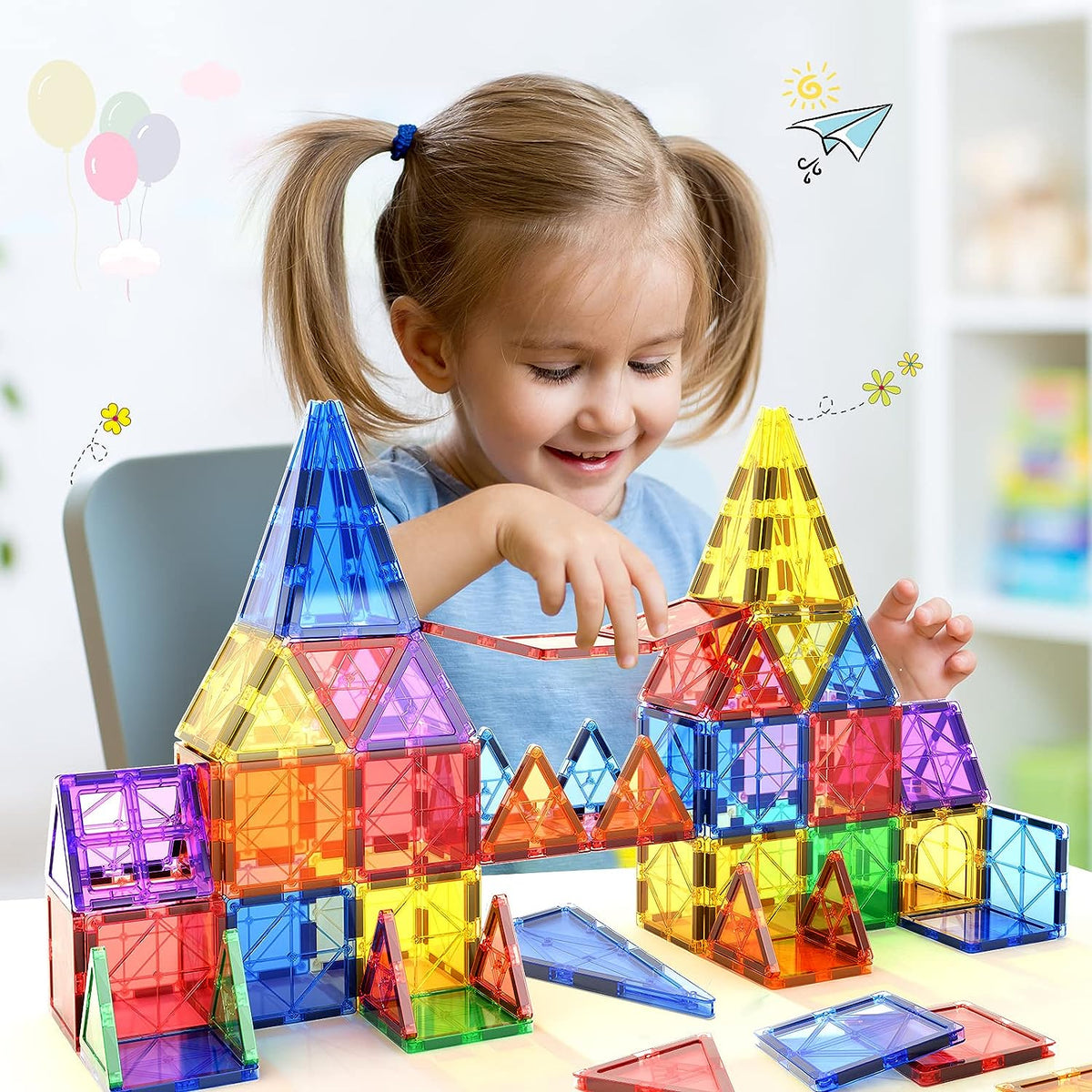 Montessori Magnetic Tiles - Creative Building - Endless Fun