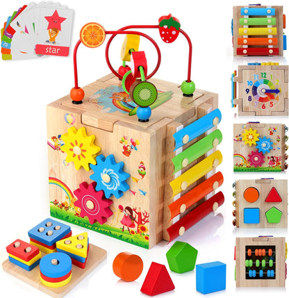 Montessori Activity Cube - 8-in-1 Educational Play Fun