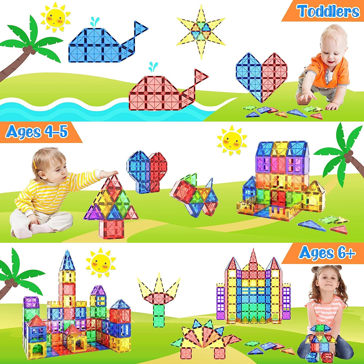 Montessori Magnetic Tiles - Creative Building - Endless Fun