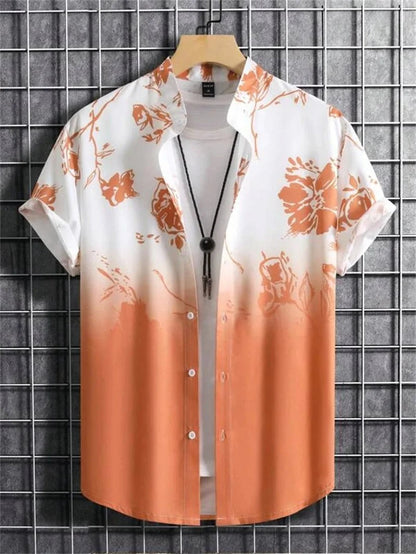 Amich - 3D Flower Printed Hawaiian Shirt