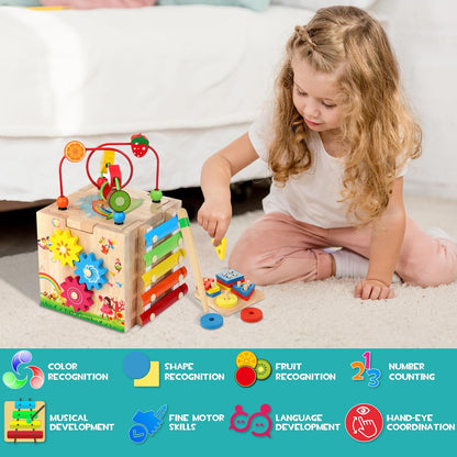 Montessori Activity Cube - 8-in-1 Educational Play Fun