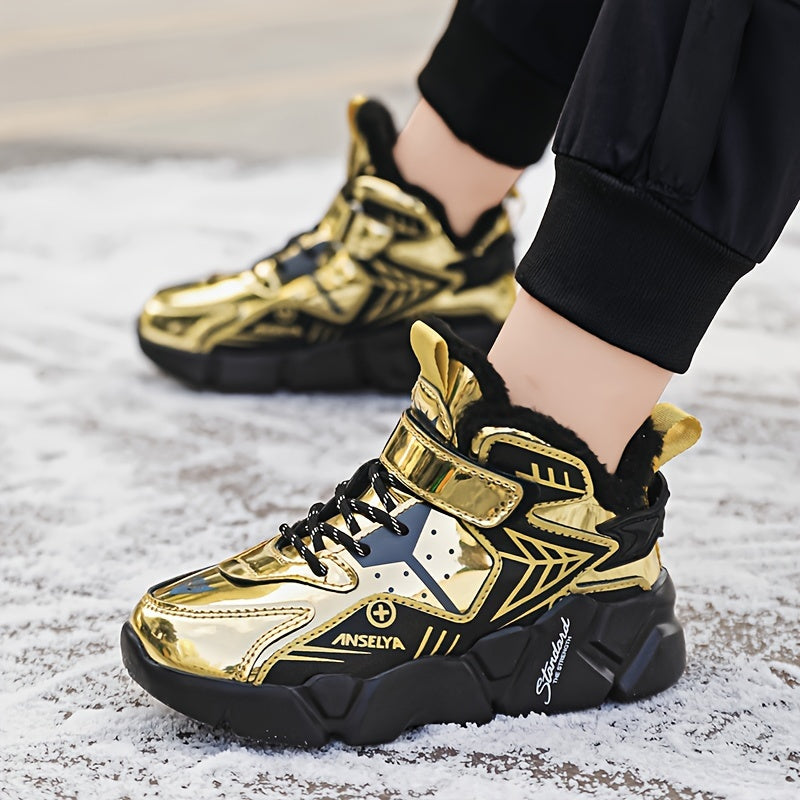 Warme und kuschelige Sneaker für Jungen, strapazierfähige, rutschfeste Sportschuhe – Hansen
