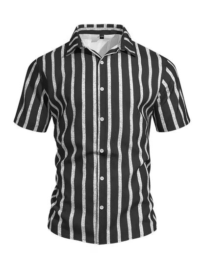 Chemise à manches courtes à rayures verticales
