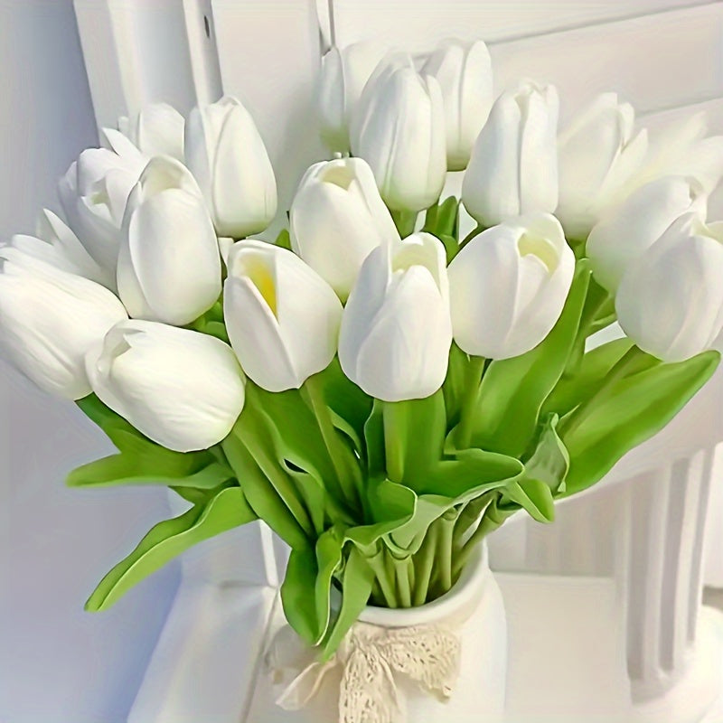 Set mit 15 naturgetreuen Kunsttulpen – ideal für Hochzeiten, Partys und die Dekoration zu Hause