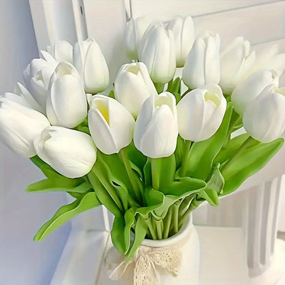Set mit 15 naturgetreuen Kunsttulpen – ideal für Hochzeiten, Partys und die Dekoration zu Hause