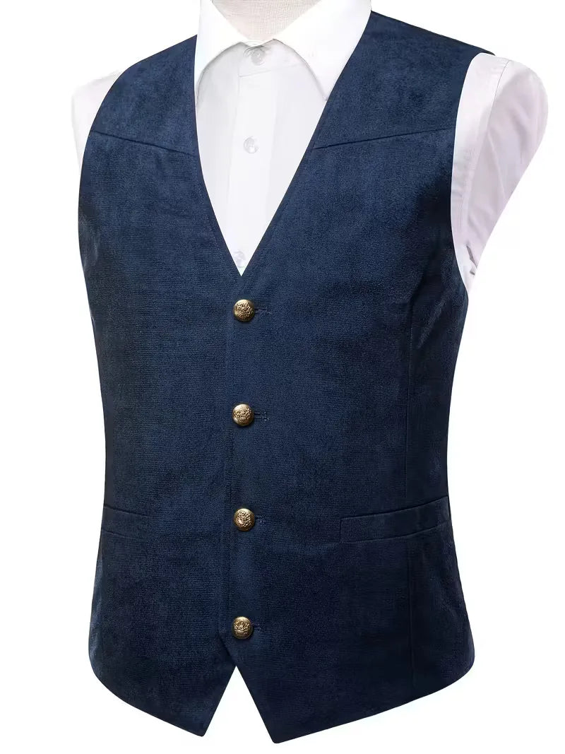 Gilet avec col en V et boutons